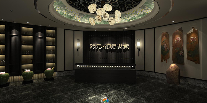 深圳罗湖洗浴会所装修设计 中式风格